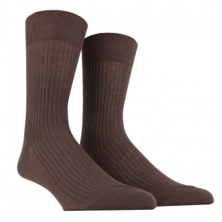 MI-CHAUSSETTE PUR FIL D'ECOSSE A CÔTES