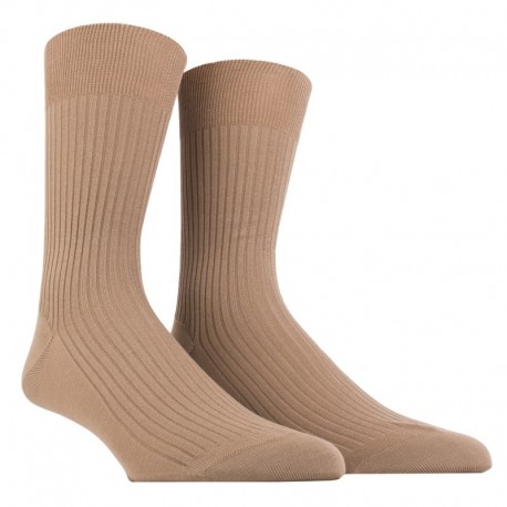 MI-CHAUSSETTE PUR FIL D'ECOSSE A CÔTES