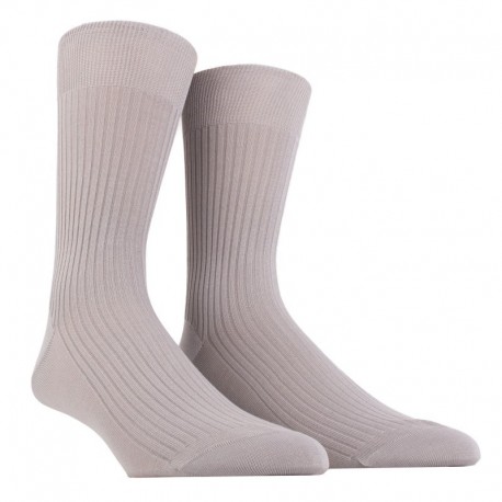 MI-CHAUSSETTE PUR FIL D'ECOSSE A CÔTES