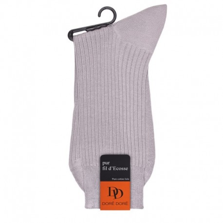 MI-CHAUSSETTE PUR FIL D'ECOSSE A CÔTES