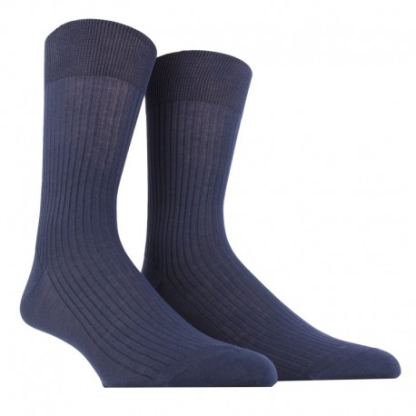 MI-CHAUSSETTE PUR FIL D'ECOSSE A CÔTES