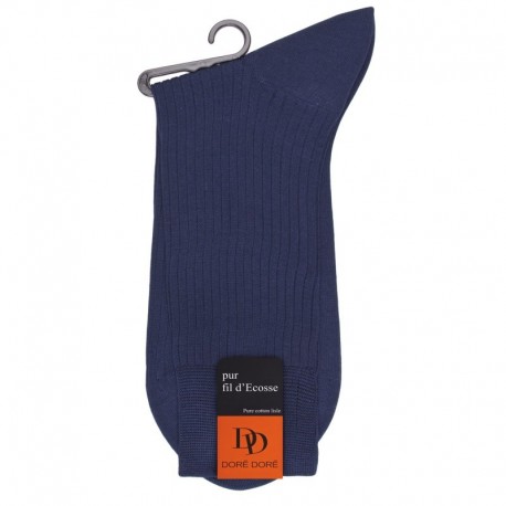 MI-CHAUSSETTE PUR FIL D'ECOSSE A CÔTES