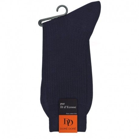 MI-CHAUSSETTE PUR FIL D'ECOSSE A CÔTES