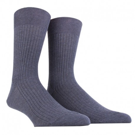 MI-CHAUSSETTE PUR FIL D'ECOSSE A CÔTES