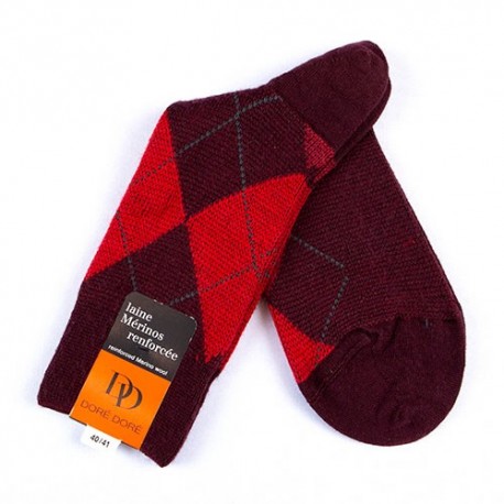 MID-SOCKS, REINFORCED WOOL, DIAMOND PATTERN