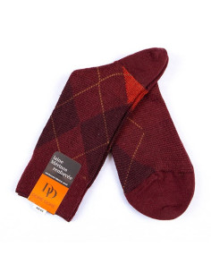 MID-SOCKS, REINFORCED WOOL, DIAMOND PATTERN 2