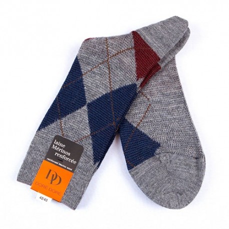 MI-CHAUSSETTES, LAINE RENFORCÉE, CARREAU ÉCOSSAIS