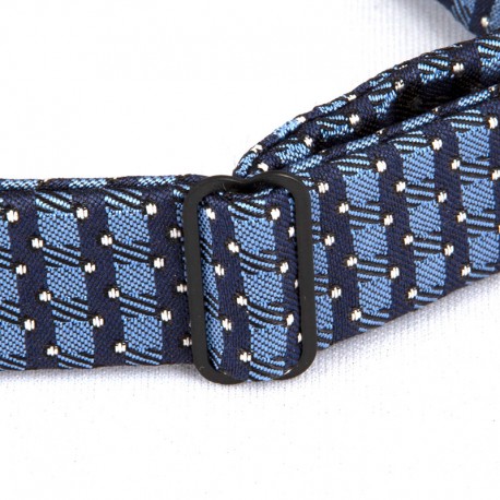 RAYURES BLEU/MARINE POIS BLANC