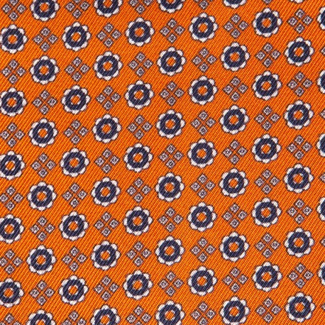 ORANGE, FLEURS MARINE/BLANC
