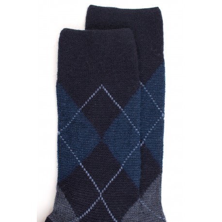 MID-SOCKS, REINFORCED WOOL, DIAMOND PATTERN