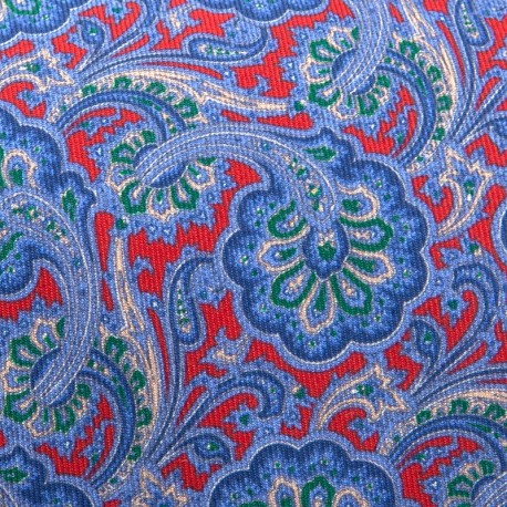 ROUGE, FLEURS ET ARABESQUES BLEU/VERT