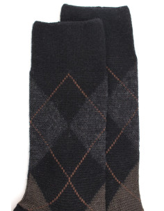 MID-SOCKS, REINFORCED WOOL, DIAMOND PATTERN 2