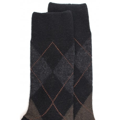 MID-SOCKS, REINFORCED WOOL, DIAMOND PATTERN