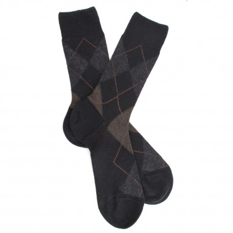MID-SOCKS, REINFORCED WOOL, DIAMOND PATTERN