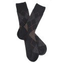 MID-SOCKS, REINFORCED WOOL, DIAMOND PATTERN