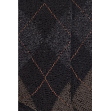 MID-SOCKS, REINFORCED WOOL, DIAMOND PATTERN