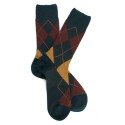 MID-SOCKS, REINFORCED WOOL, DIAMOND PATTERN