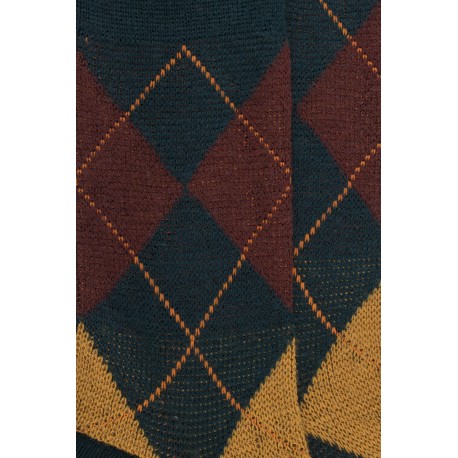 MID-SOCKS, REINFORCED WOOL, DIAMOND PATTERN