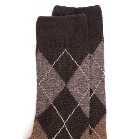 MID-SOCKS, REINFORCED WOOL, DIAMOND PATTERN