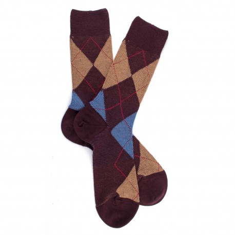 MID-SOCKS, REINFORCED WOOL, DIAMOND PATTERN