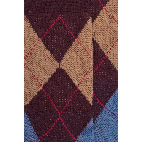 MID-SOCKS, REINFORCED WOOL, DIAMOND PATTERN