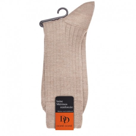 MID SOCK, REINFORCED WOOL WITH RIBS